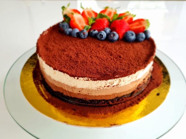 Triple chocolate Mousse Cake
